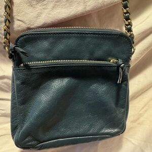 Elliott Lucca Blue Leather Crossbody Bag